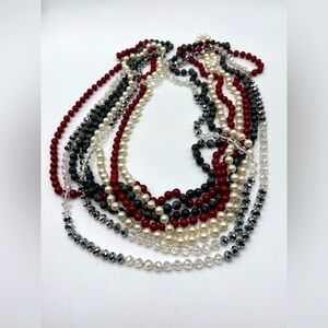 Beaded necklaces set of 4 multicolored quality necklaces